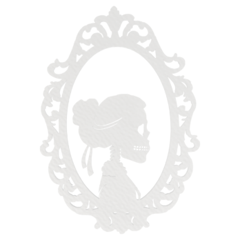 BIAŁY OBRAZ KOŚCIOTRUP KOBIETA  HALLOWEEN CZASZKA ZAWIESZKA NA ŚCIANĘ DRZWI OKNO