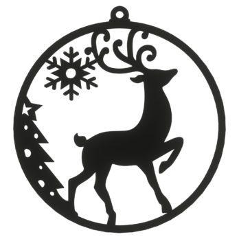 CZARNA BOMBKA RENIFER CHOINKA NA CHOINKĘ OZDOBY ŚWIĄTECZNE BOŻE NARODZENIE DECOR