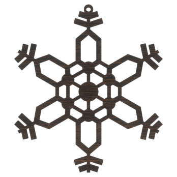 DĄB WENGE BOMBKA ŚNIEŻYNKA NA CHOINKĘ OZDOBY ŚWIĄTECZNE BOŻE NARODZENIE DECOR