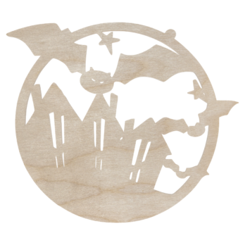 DREWNIANA OBRĘCZ HALLOWEEN NIETOPERZ ZAWIESZKA NA ŚCIANĘ DRZWI OKNO