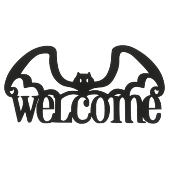 CZARNA ZAWIESZKA NA DRZWI WELCOME NIETOPERZ HALLOWEEN ZAWIESZKA NA ŚCIANĘ DRZWI OKNO