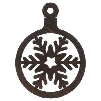 DĄB WENGE BOMBKA ŚNIEŻYNKA NA CHOINKĘ OZDOBY ŚWIĄTECZNE BOŻE NARODZENIE DECOR