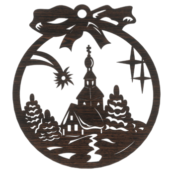 DĄB WENGE BOMBKA MIASTO NA CHOINKĘ OZDOBY ŚWIĄTECZNE BOŻE NARODZENIE DECOR