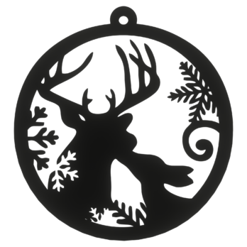 CZARNA BOMBKA RENIFER NA CHOINKĘ OZDOBY ŚWIĄTECZNE BOŻE NARODZENIE DECOR