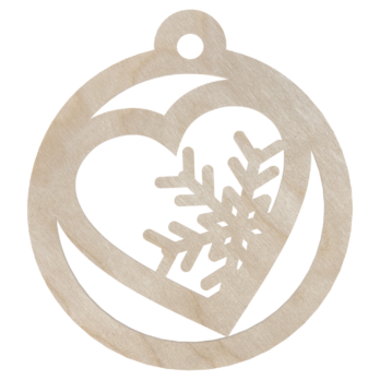 DREWNIANA BOMBKA ŚNIEŻYNKA SERCE NA CHOINKĘ OZDOBY ŚWIĄTECZNE BOŻE NARODZENIE DECOR