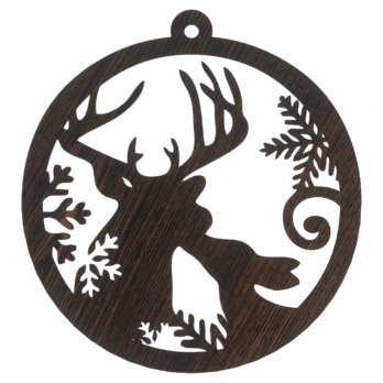 DĄB WENGE BOMBKA RENIFER NA CHOINKĘ OZDOBY ŚWIĄTECZNE BOŻE NARODZENIE DECOR