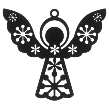 CZARNA BOMBKA ANIOŁEK W ŚNIEŻYNKI NA CHOINKĘ OZDOBY ŚWIĄTECZNE BOŻE NARODZENIE DECOR