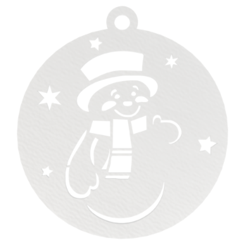 BIAŁA BOMBKA BAŁWANEK NA CHOINKĘ OZDOBY ŚWIĄTECZNE BOŻE NARODZENIE DECOR