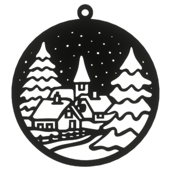 CZARNA BOMBKA CHOINKI DOMEK NA CHOINKĘ OZDOBY ŚWIĄTECZNE BOŻE NARODZENIE DECOR