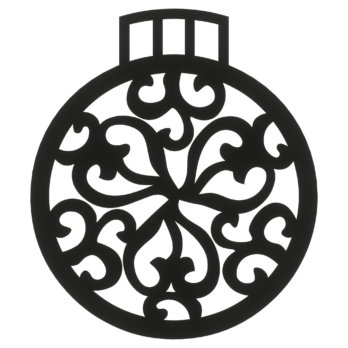 CZARNA BOMBKA AŻUROWA SERCE NA CHOINKĘ OZDOBY ŚWIĄTECZNE BOŻE NARODZENIE DECOR