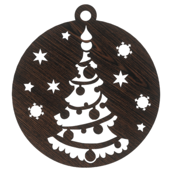 DĄB WENGE BOMBKA CHOINKA NA CHOINKĘ OZDOBY ŚWIĄTECZNE BOŻE NARODZENIE DECOR