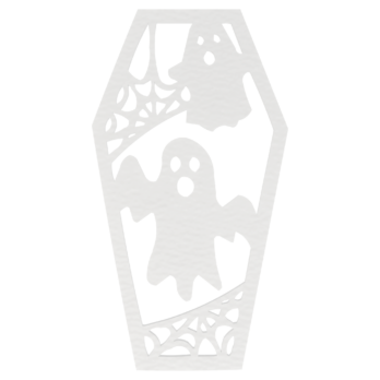 BIAŁA TRUMNA DUCH DUSZEK HALLOWEEN ZAWIESZKA NA ŚCIANĘ DRZWI OKNO