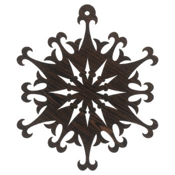 DĄB WENGE BOMBKA ŚNIEŻYNKA NA CHOINKĘ OZDOBY ŚWIĄTECZNE BOŻE NARODZENIE DECOR