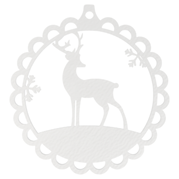 BIAŁA BOMBKA JELEŃ NA CHOINKĘ OZDOBY ŚWIĄTECZNE BOŻE NARODZENIE DECOR