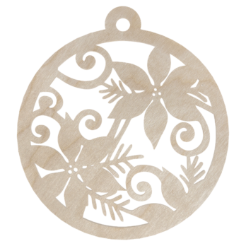 DREWNIANA BOMBKA GWIAZDKA BETLEJEMSKA NA CHOINKĘ OZDOBY ŚWIĄTECZNE BOŻE NARODZENIE DECOR