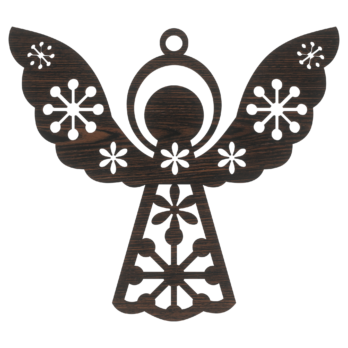 DĄB WENGE BOMBKA ANIOŁEK W ŚNIEŻYNKI NA CHOINKĘ OZDOBY ŚWIĄTECZNE BOŻE NARODZENIE DECOR