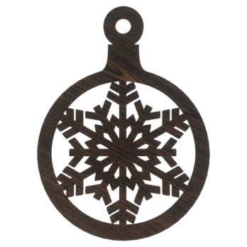 DĄB WENGE BOMBKA ŚNIEŻYNKA NA CHOINKĘ OZDOBY ŚWIĄTECZNE BOŻE NARODZENIE DECOR