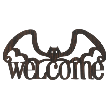 DĄB WENGE ZAWIESZKA NA DRZWI WELCOME NIETOPERZ HALLOWEEN ZAWIESZKA NA ŚCIANĘ DRZWI OKNO