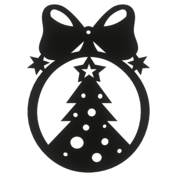 CZARNA BOMBKA KOKARDKA CHOINKA NA CHOINKĘ OZDOBY ŚWIĄTECZNE DECOR