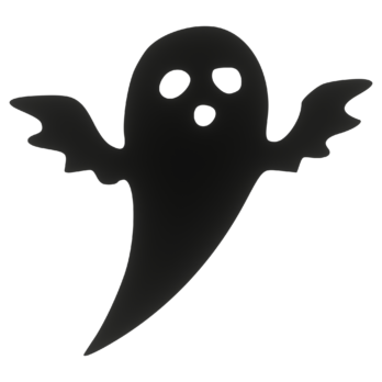 CZARNY DUCH DUSZEK HALLOWEEN OZDOBA ZAWIESZKA NA ŚCIANĘ DRZWI OKNO