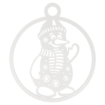 BIAŁA BOMBKA BAŁWANEK NA CHOINKĘ OZDOBY ŚWIĄTECZNE BOŻE NARODZENIE DECOR