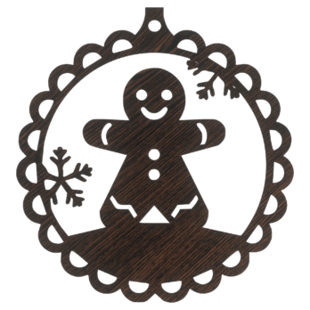 DĄB WENGE BOMBKA KORONKOWA Z CIASTKIEM NA CHOINKĘ OZDOBY ŚWIĄTECZNE BOŻE NARODZENIE DECOR