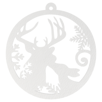 BIAŁA BOMBKA RENIFER NA CHOINKĘ OZDOBY ŚWIĄTECZNE BOŻE NARODZENIE DECOR