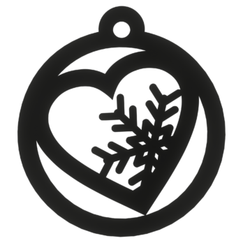 CZARNA BOMBKA ŚNIEŻYNKA SERCE NA CHOINKĘ OZDOBY ŚWIĄTECZNE BOŻE NARODZENIE DECOR