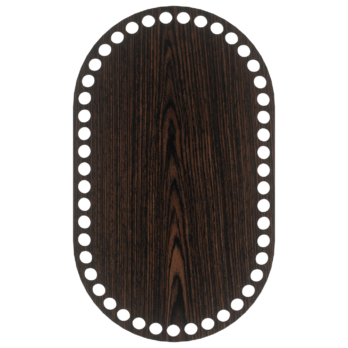 DĄB WENGE BAZA DO KOSZYKA DNO SPÓD PŁYTA HDF DO MAKRAMY SZYDEŁKA OWAL 15X25CM
