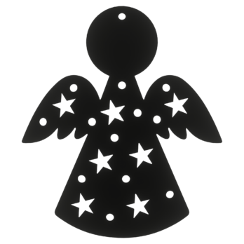 CZARNY ANIOŁEK W GWIAZDKI ANIOŁ OZDOBY ŚWIĄTECZNE BOŻE NARODZENIE OZDOBA DECOR