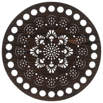 DĄB WENGE BAZA DO KOSZYKA DNO SPÓD PŁYTA HDF DO MAKRAMY SZNUREK AŻUR KOŁO 15CM