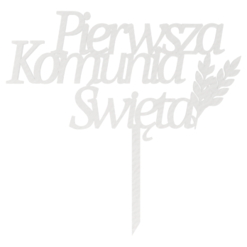 BIAŁY TOPPER NA TORT PIERWSZA KOMUNIA ŚWIĘTA PSZENICA DEKORACJA DO KWIATÓW TOPER