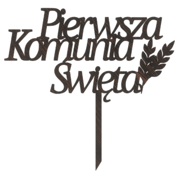 DĄB WENGE TOPPER NA TORT PIERWSZA KOMUNIA ŚWIĘTA PSZENICA DEKORACJA DO KWIATÓW TOPER