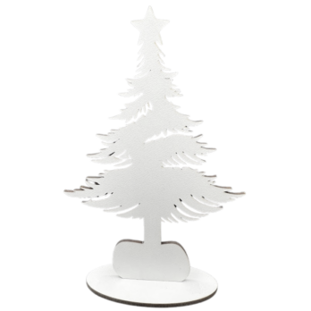 BIAŁA CHOINKA DEKORACYJNA NA PODSTAWCE DRZEWKO DECOR DIY DECOUPAGE 20CM