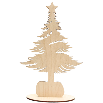 DREWNIANA CHOINKA DEKORACYJNA NA PODSTAWCE DRZEWKO DECOR DIY DECOUPAGE 24CM