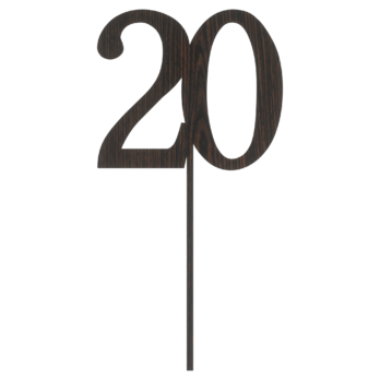DĄB WENGE TOPPER NA TORT 20 DWADZIEŚCIA JUBILEUSZ URODZINY DO KWIATÓW TOPER DEKOR