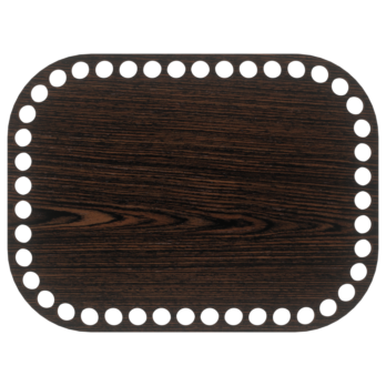 DĄB WENGE BAZA DO KOSZYKA DNO SPÓD PŁYTA HDF DO MAKRAMY PROSTOKĄT 20X15CM