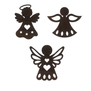 DĄB WENGE ANIOŁEK ANIOŁ ZESTAW ANIOŁKI 3 RODZAJE OZDOBY ŚWIĄTECZNE BOŻE NARODZENIE OZDOBA DECOR