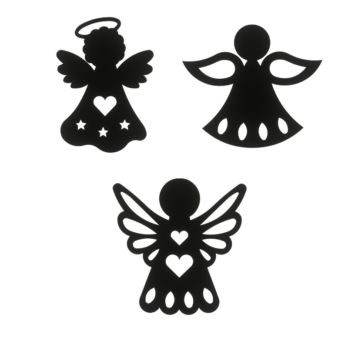 CZARNY ANIOŁEK ANIOŁ ZESTAW ANIOŁKI 3 RODZAJE OZDOBY ŚWIĄTECZNE BOŻE NARODZENIE OZDOBA DECOR