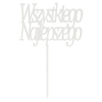 BIAŁY TOPPER NA TORT WSZYTSKIEGO NAJLEPSZEGO URODZINY DEKORACJA DO KWIATÓW TOPER