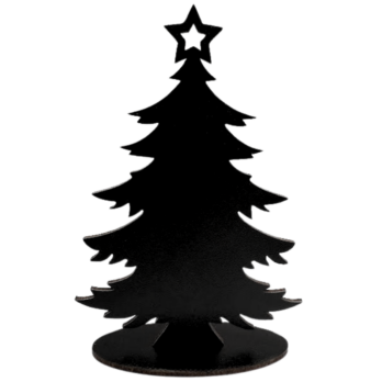 CZARNA CHOINKA DEKORACYJNA NA PODSTAWCE DRZEWKO DECOR DIY DECOUPAGE 16CM