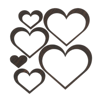 DĄB WENGE ZESTAW OBRĘCZY SERCA SERCE SERDUSZKA BAZA MAKRAMA ŁAPACZ SNOW