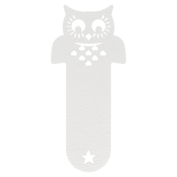 BIAŁA ZAKŁADKA DO KSIĄŻKI SOWA  DEKOR KSIĄŻKA
