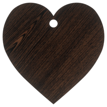 DĄB WENGE SERCE ZAWIESZKA SERDUSZKO OZDOBA DECOUPAGE DEKORACJA ŚLUB 7,5 CM