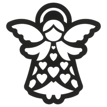 CZARNY ANIOŁ W SERCA 20 CM ANIOŁEK OZDOBY ŚWIĄTECZNE BOŻE NARODZENIE OZDOBA DECOR