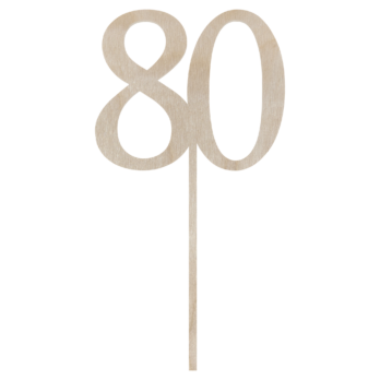 TOPPER NA TORT 80 OSIEMDZIESIĄT JUBILEUSZ URODZINY DO KWIATÓW TOPER DEKOR