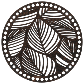 DĄB WENGE BAZA DO KOSZYKA DNO SPÓD PŁYTA HDF DO MAKRAMY LIŚCIE KOŁO 20CM