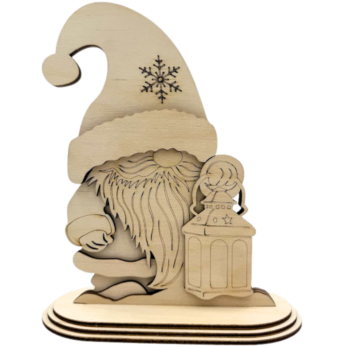 DREWNIANY SKRZAT GNOM STOJĄCA DEKORACJA ŚWIĄTECZNA BOŻE NARODZENIE DIY