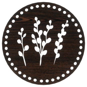 DĄB WENGE BAZA DO KOSZYKA DNO SPÓD PŁYTA HDF DO MAKRAMY GAŁĄŹ BAZIE KOTKI 20CM