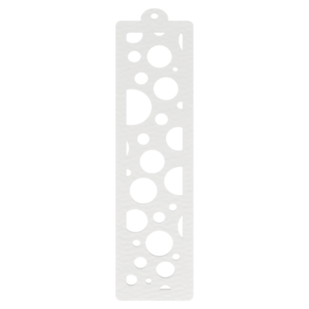 BIAŁA ZAKŁADKA DO KSIĄŻKI KULKI KOŁA DZIURKI AŻUR  DEKOR KSIĄŻKA